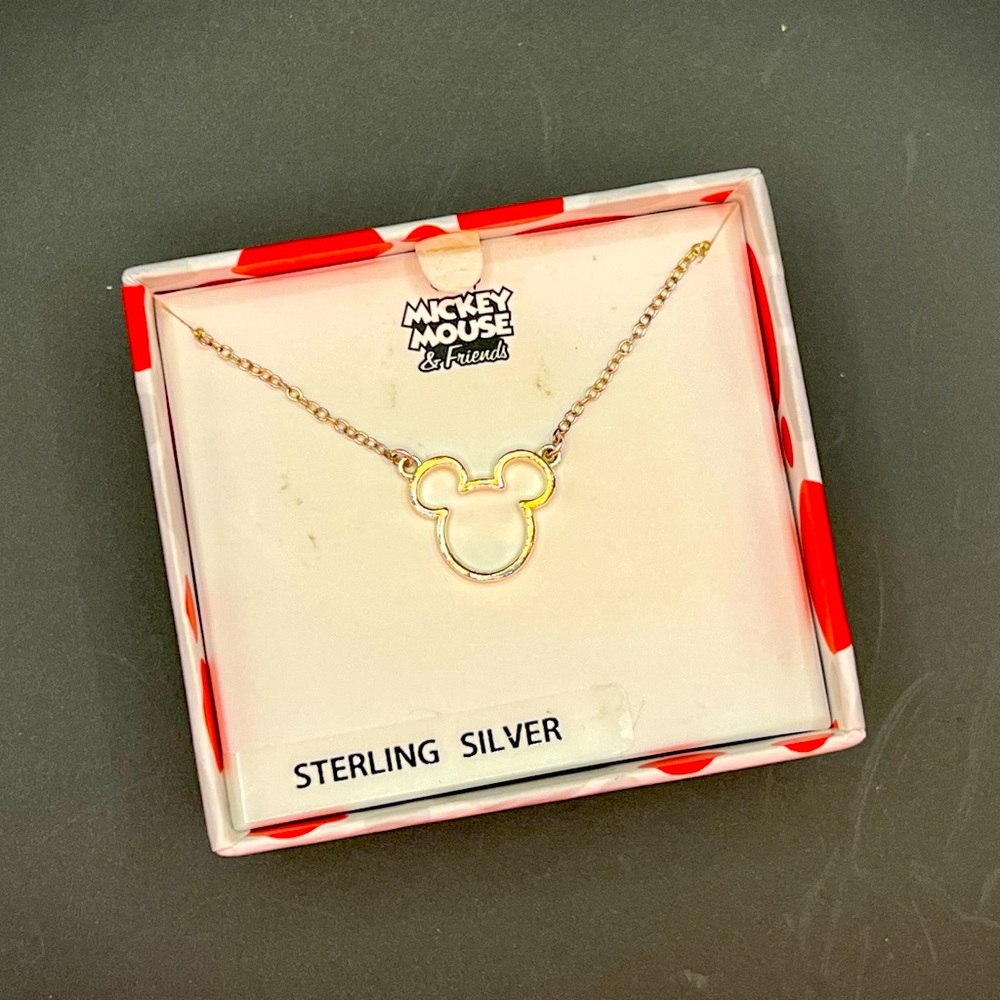 Women's Mickey Mouse pendant necklace sterling silver 18” length